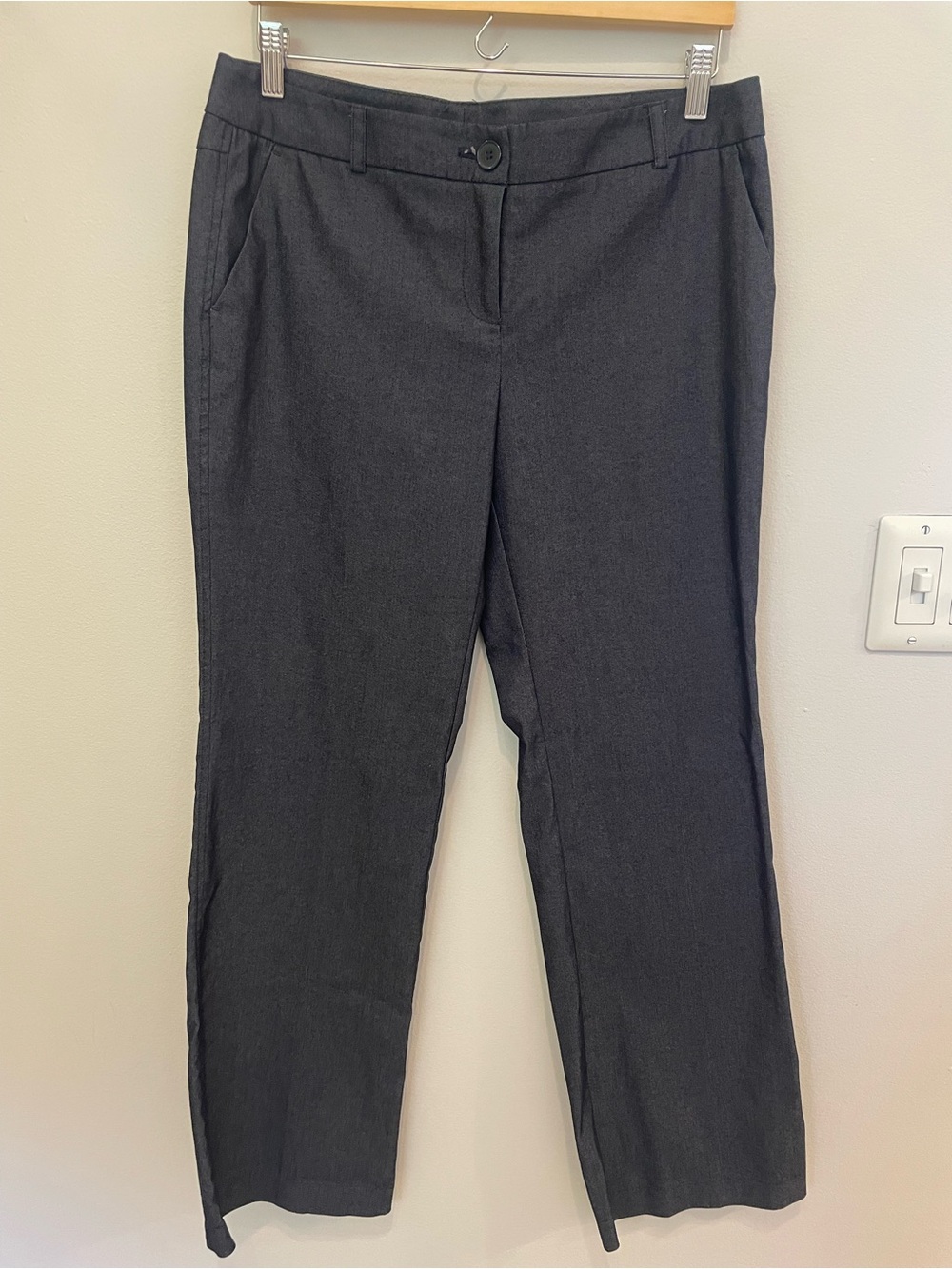 New York & Company Dark Gray/Blue Stretch Dress Pants